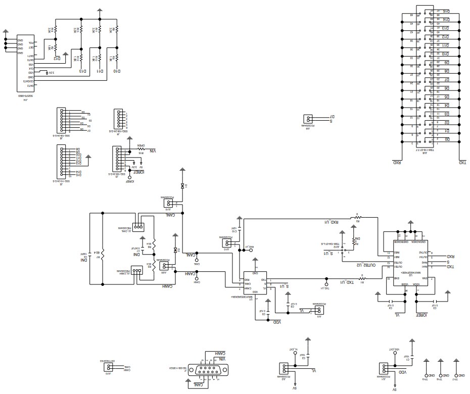 Schematic - Analog Devices / Maxim Integrated MAX13053AESHLD Shield